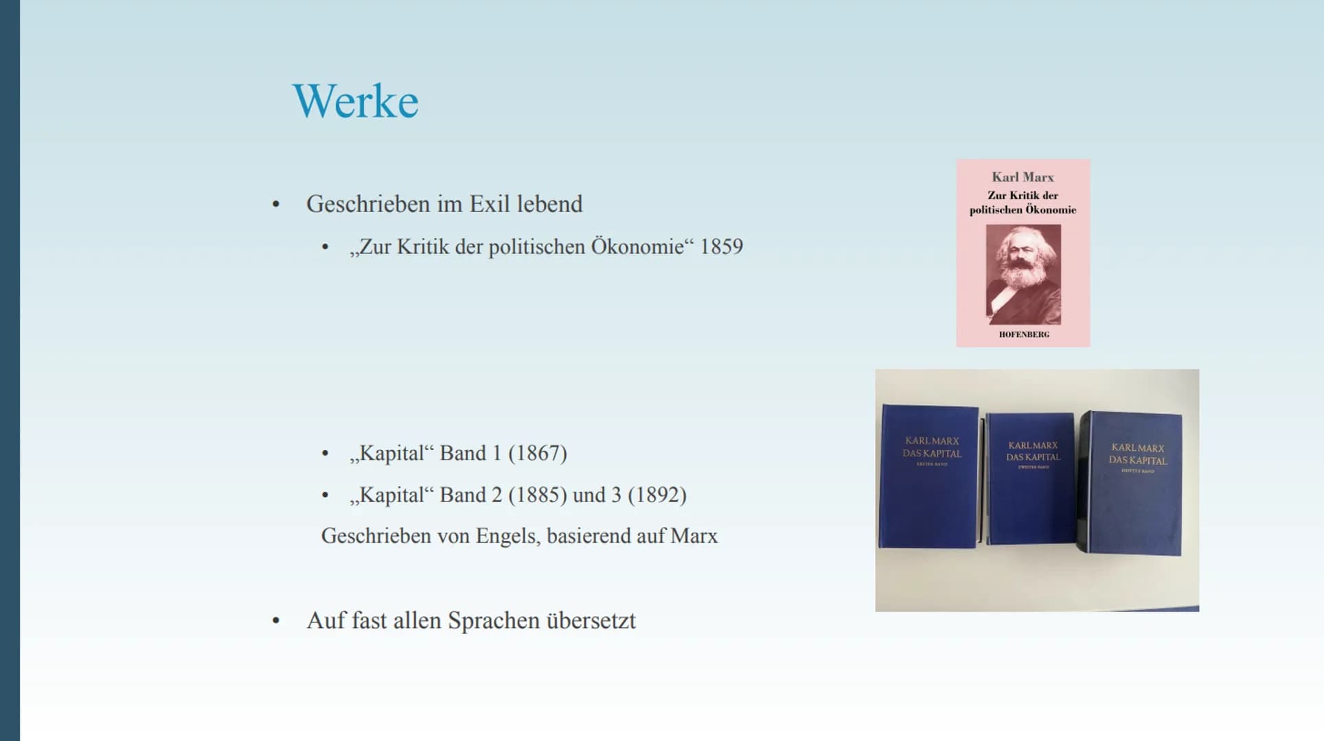 # Karl Marx
Deutscher Philosoph; Gesellschaftstheoretiker im
Kommunismus; Religions- und Kapitalismuskritiker;
Ökonom
Präsentation von. #