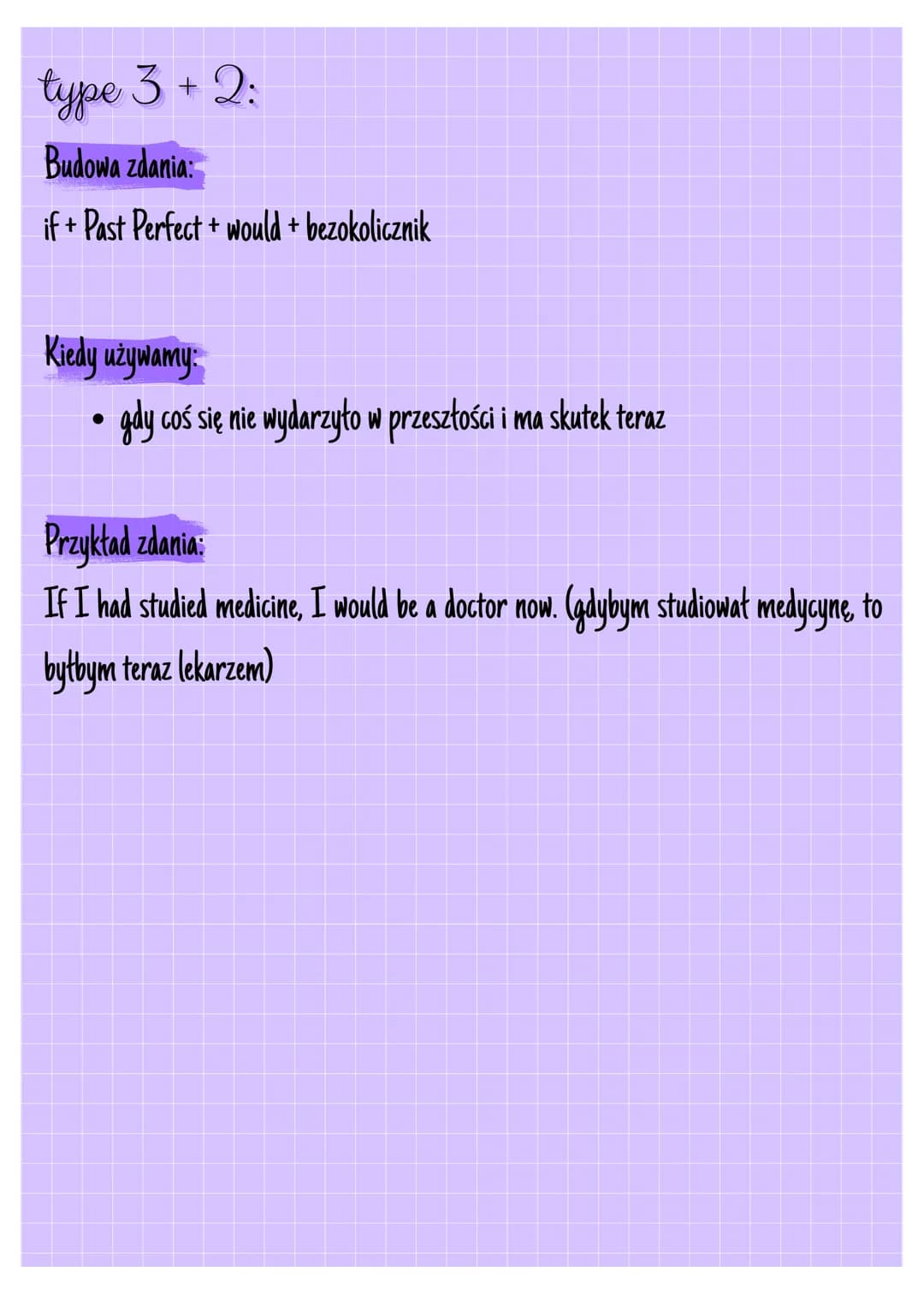 # CONDITIONALS
ogólnie:
Tryby warunkowe w języku angielskim, zwane conditionals, to struktury gramatyczne,
które opisują zdarzenia zależne
