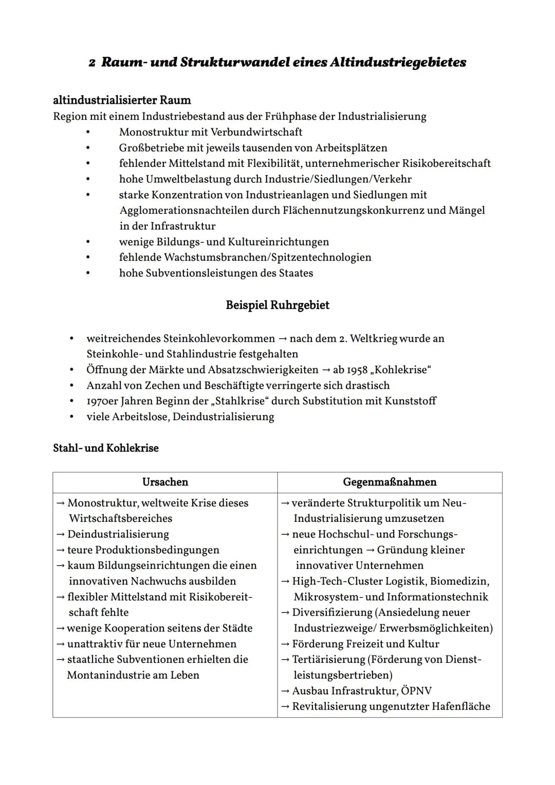 # Bedeutungswandel von Standortfaktoren
Inhalt
1. Allgemein (Begriffe, Sektoren,...)
2. Raum- und Strukturwandel eines Altindustriegebiet