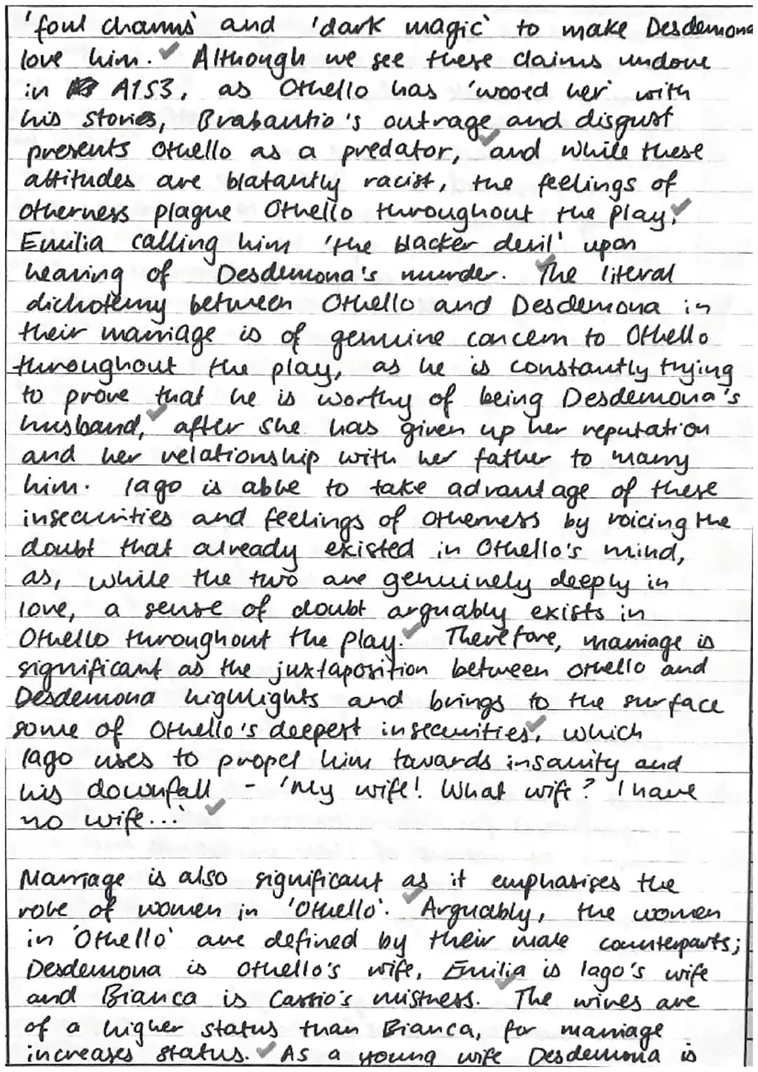<p>In William Shakespeare's play Othello, marriage is a highly significant theme. It is central to the plot and drives the personal insecur