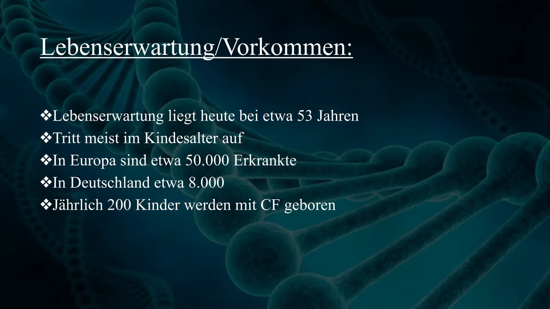 # Mukoviszidose
Von Celine und Nisa Gliederung:
◆Definition
◆Symptome
◆Ursachen
Krankheitsbild
◆Vererbung
◆Lebenserwartung/Vorkommen
◆Die