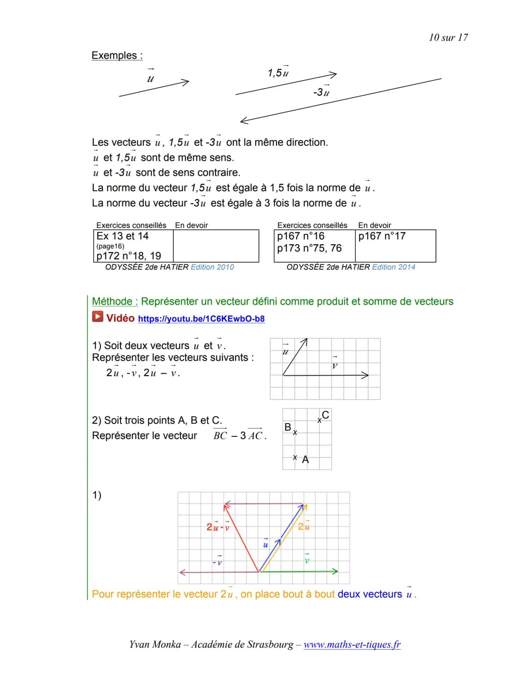 # TRANSLATION ET VECTEURS
1 sur 17
Activités de groupe: La Translation (Partie1):
http://www.maths-et-tiques.fr/telech/trans gr1.pdf
La T