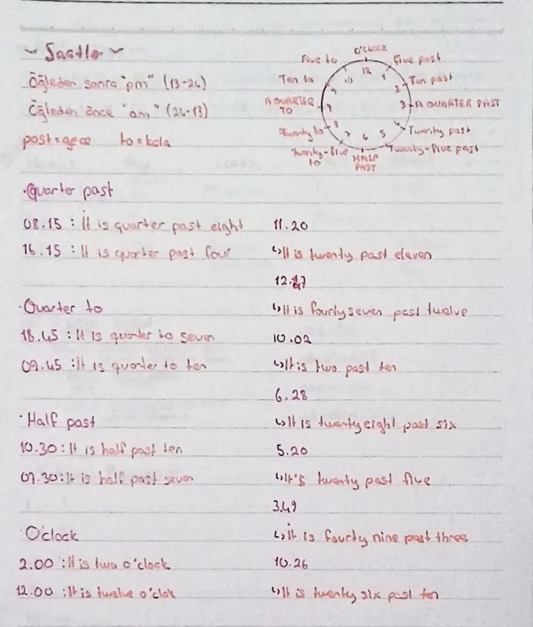 -Saatle
O'CLOCK
Five lo
Five past
12
Öğleden sonra "pm" (13-24)
Ten la
10
2
Öğleden önce "am" (24-13)
AQUARTER
TO
post-gece
to kola
Franky