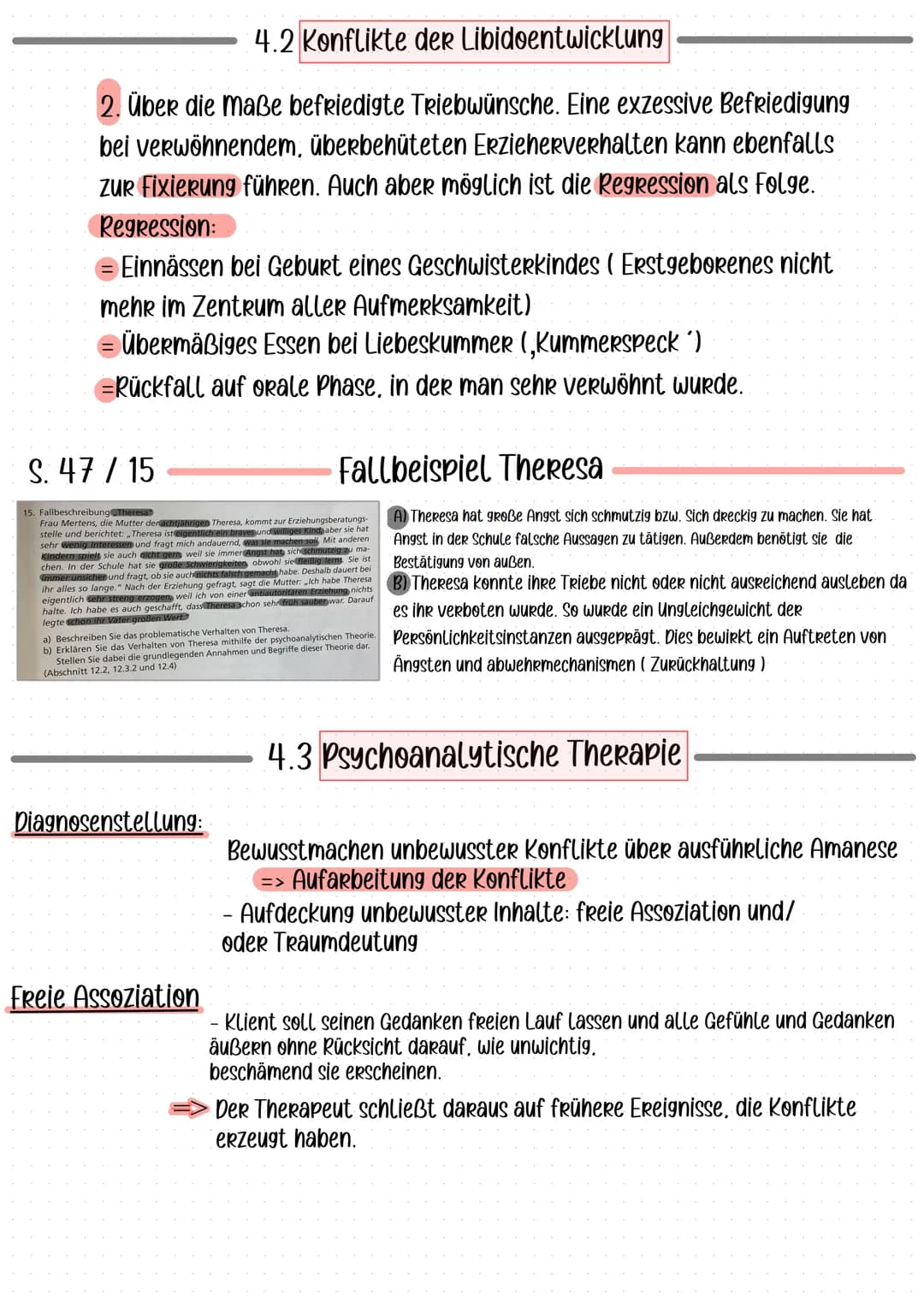 # 4.2 Konflikte der Libidoentwicklung
2. Über die Maße befriedigte Triebwünsche. Eine exzessive Befriedigung
bei verwöhnendem, überbehütete