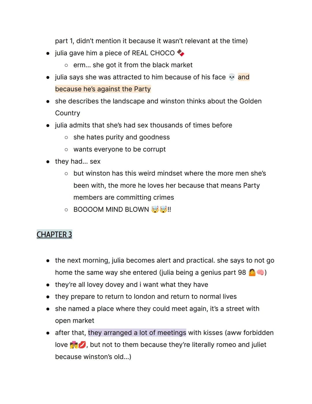 # 1984 by George Orwell; { Part 2 Notes }
things to know:
- → this is part 2, not part 1
- → orwell rejected soviet communism
- → the book