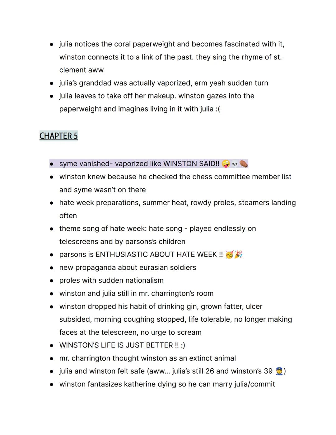 # 1984 by George Orwell; { Part 2 Notes }
things to know:
- → this is part 2, not part 1
- → orwell rejected soviet communism
- → the book