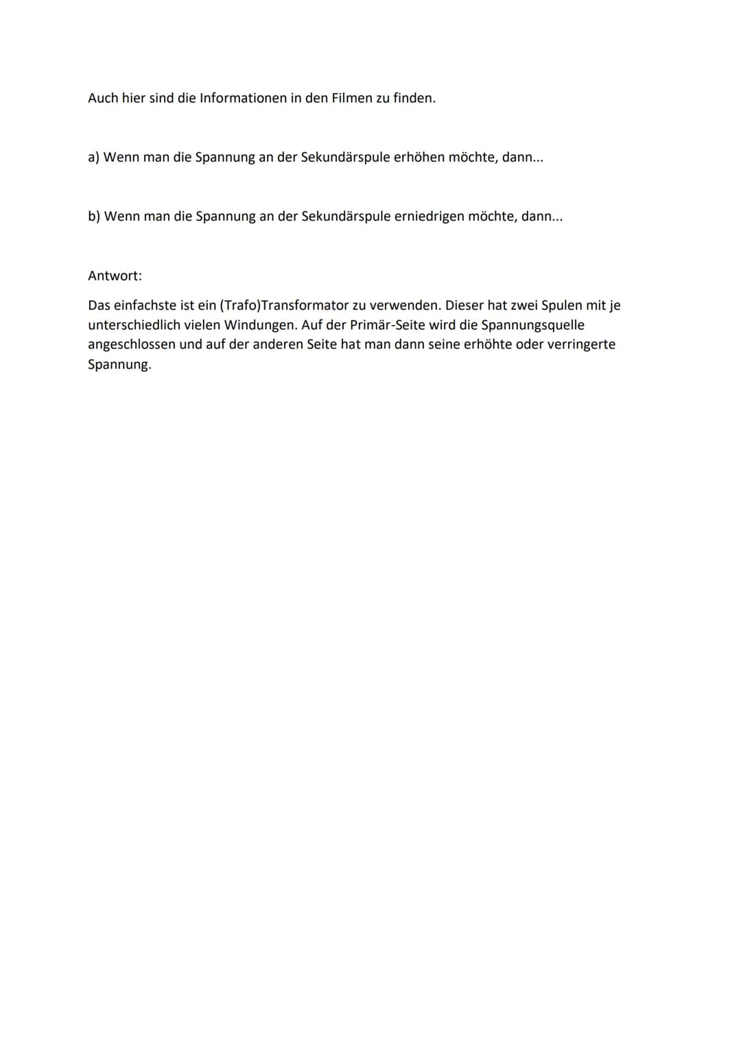 1 Frage: Wie kann man die Stromstärke einer Stromquelle mit Hilfe von Spulen und
Eisenkern (Transformatoren) vergrößern und verkleinern?
Di