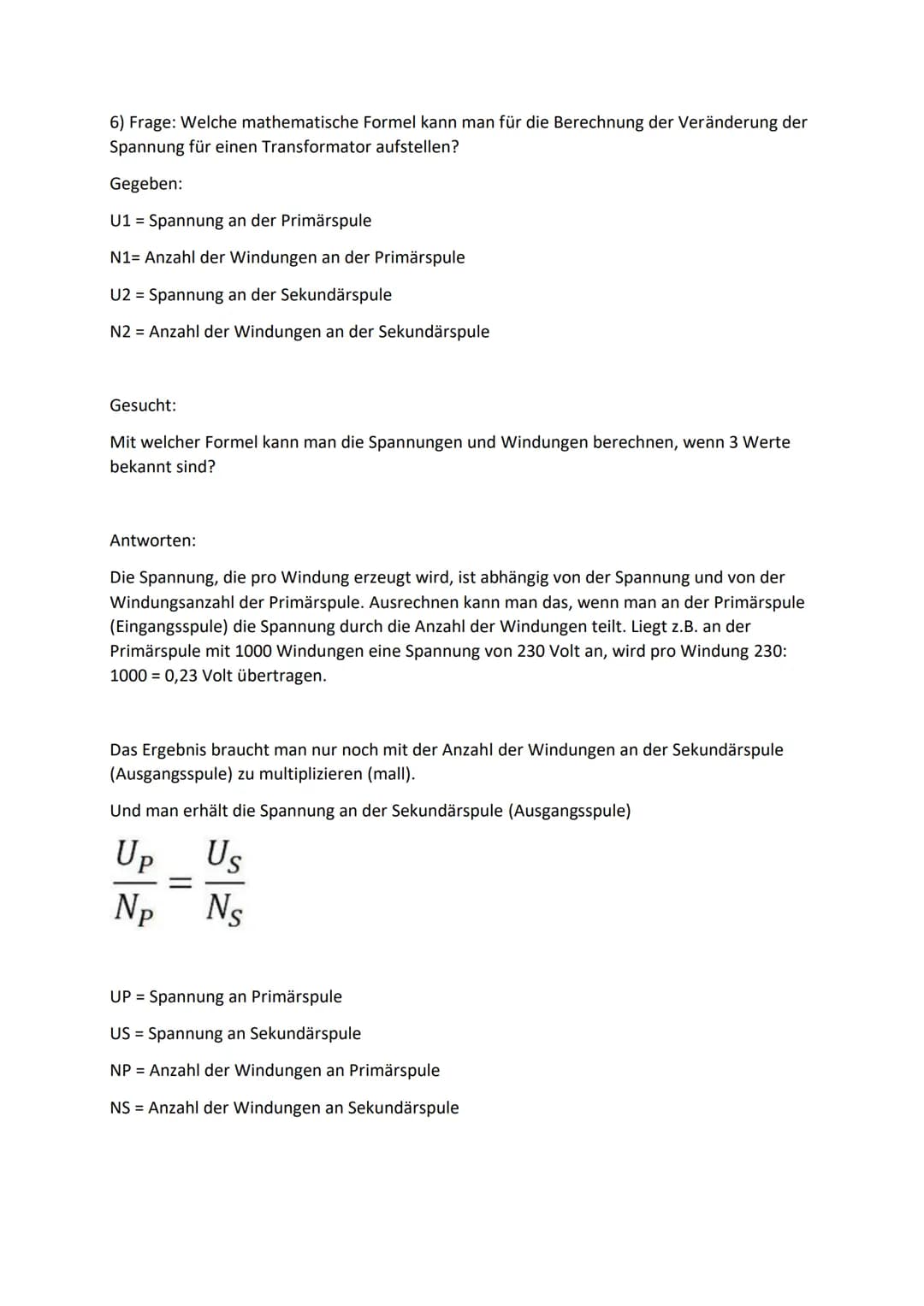 1 Frage: Wie kann man die Stromstärke einer Stromquelle mit Hilfe von Spulen und
Eisenkern (Transformatoren) vergrößern und verkleinern?
Di
