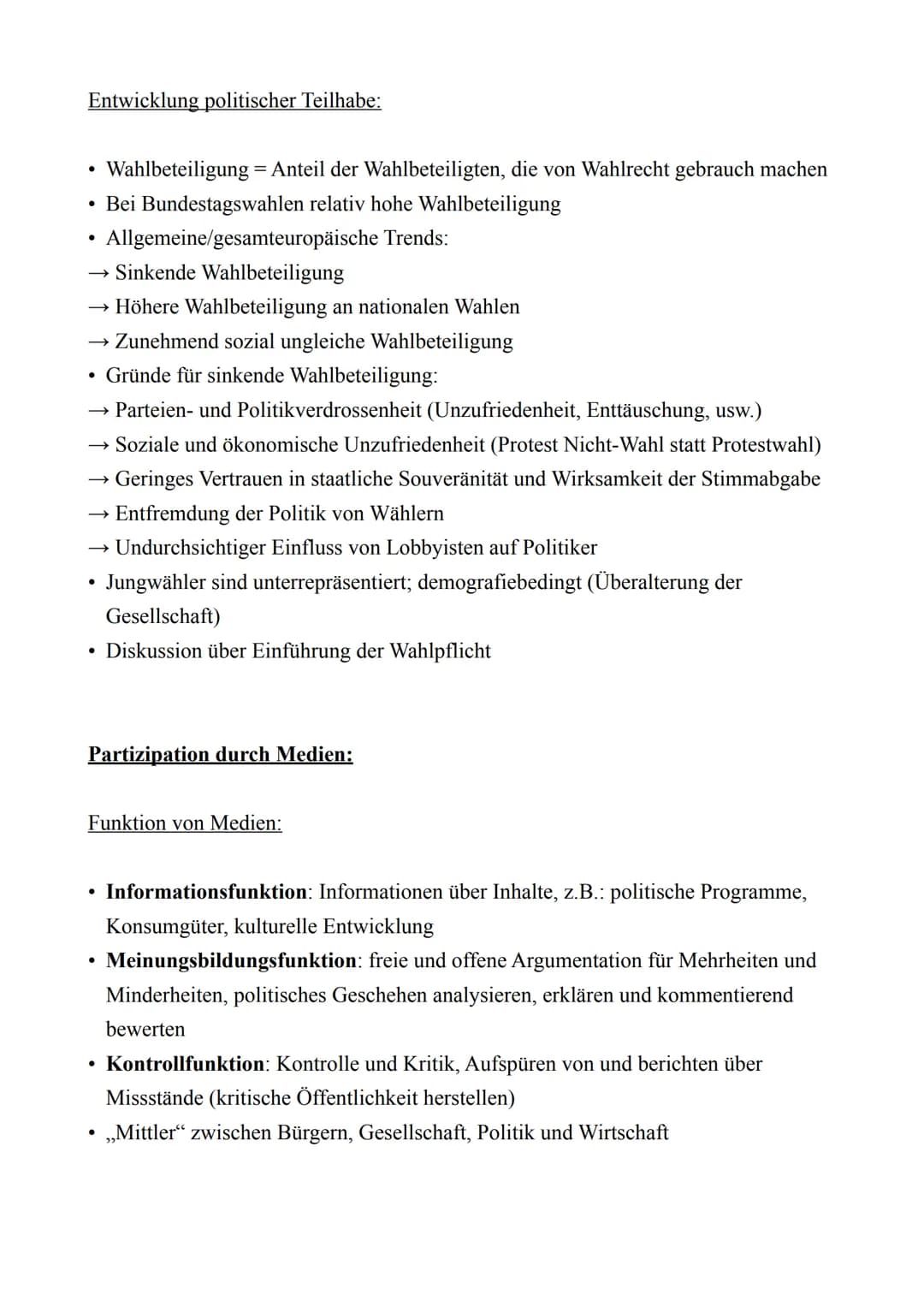 # PoWi LK - Abitur 2022
Lernzettel
12.1.: Politische Partizipation zwischen Anspruch und Wirklichkeit
*Der politische Prozess*
Dimensione