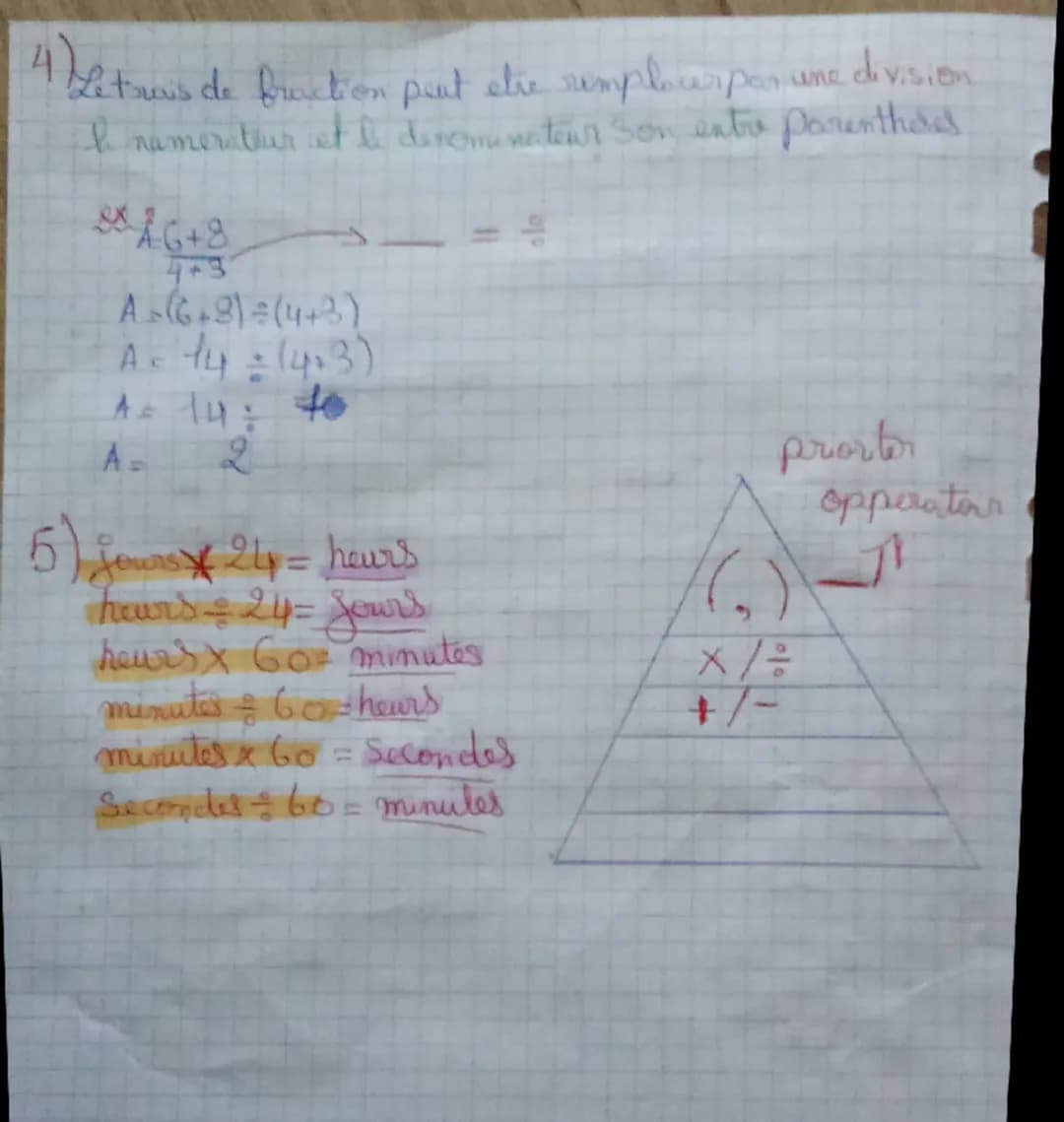 --- OCR Start ---
า
Maths:
1 Enchainement d'operations:
Dan's une expression san's parentheses comportant uniquement des
+/-/x/ on effectre
