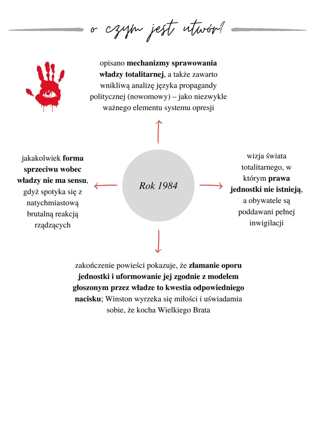 # Rok 1984
o utworze
autor: George Orwell
wydana w 1949 r.
literatura powojenna
antyutopia
депеза
Orwell napisał swoją powieść na pod