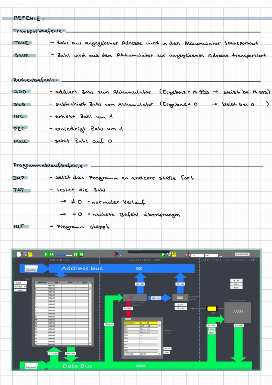 # JOHNNY_MODELLRECHNER
AUFBAU:
Arbeits-
speicher
(RandomAccess
Memory,
RAM)
Prozessor (CPU)
Steuerwerk
(Control
Unit)
Rechenwerk
(Arith