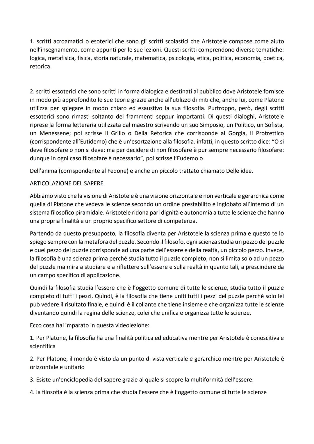 # ARISTOTELE
VITA
Aristotele nacque a Stagira nel 384 a.C e, a soli 17 anni, diventa discepolo di Platone entrando nella
sua scuola dove v