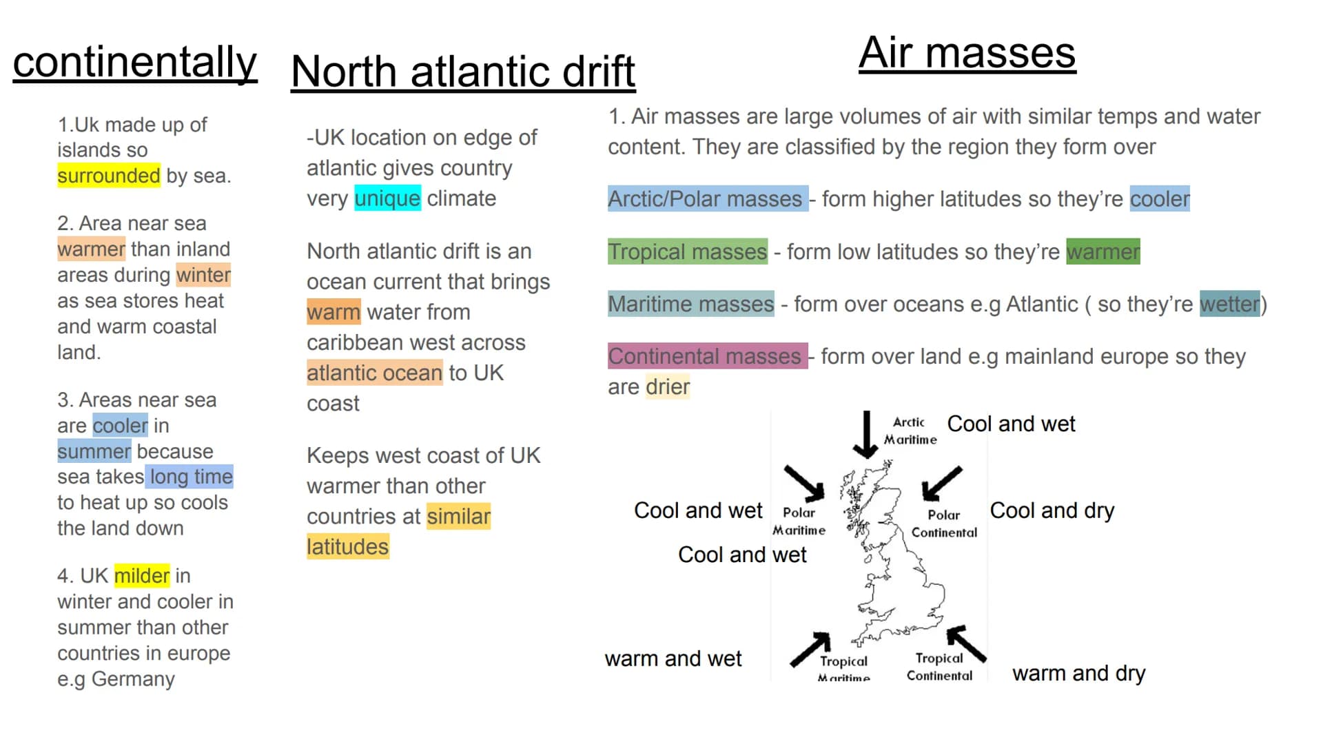 # Weather and climate notes Sun heats earth unevenly. Difference in temp causes difference in pressure
Wind blows area of High pressure to A