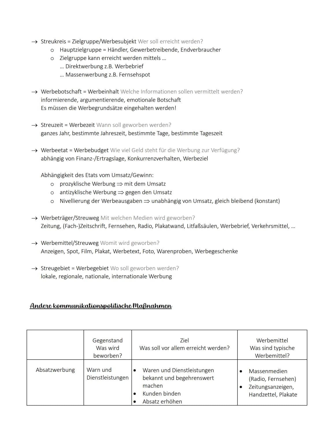 > Marketing <
= Vermarktung
to market = Handel treiben; market = Markt
Aufgaben
1. Situationsanalyse → Marktforschung
2. Planung Marketi