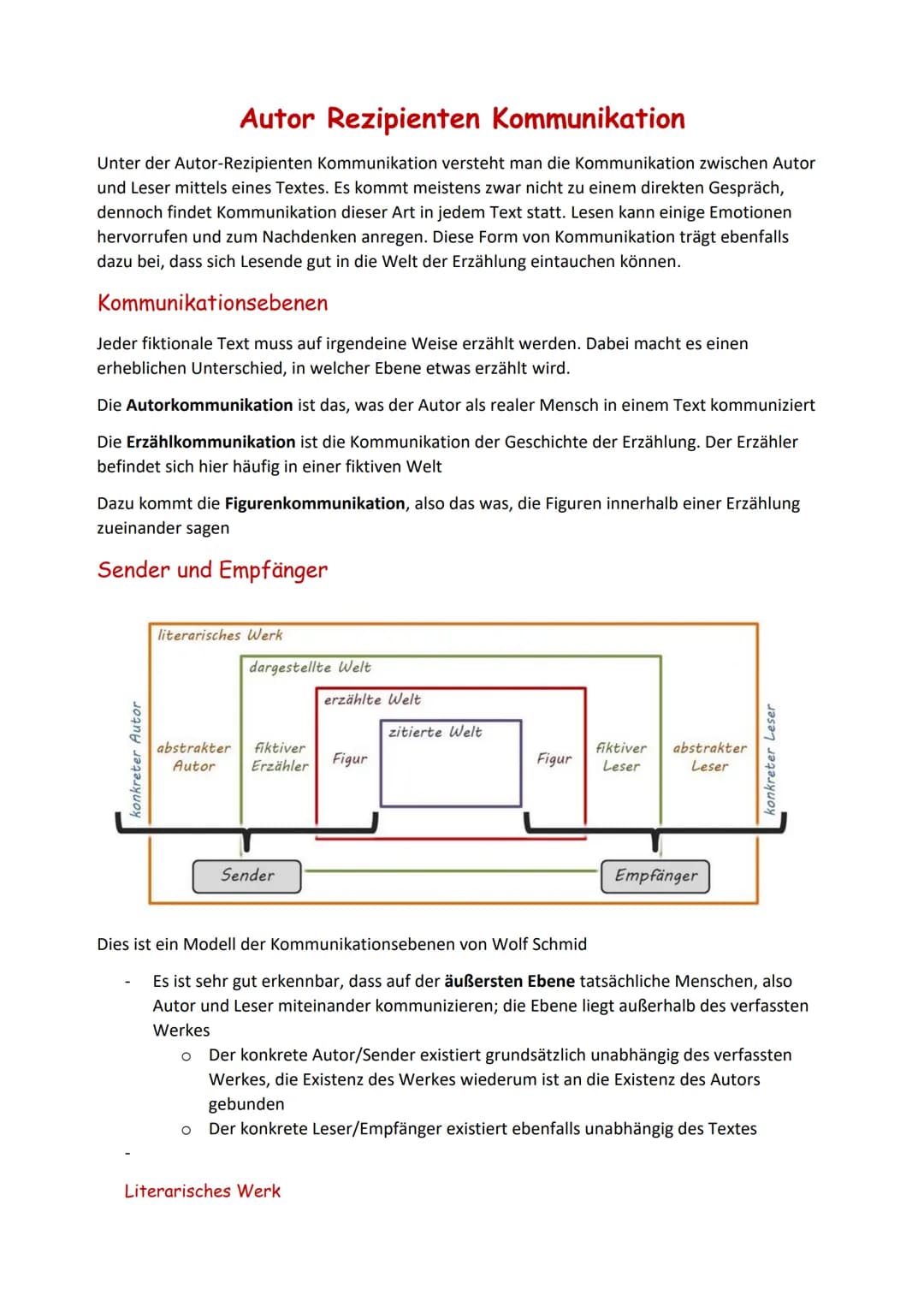 # Autor Rezipienten Kommunikation
Unter der Autor-Rezipienten Kommunikation versteht man die Kommunikation zwischen Autor
und Leser mittels