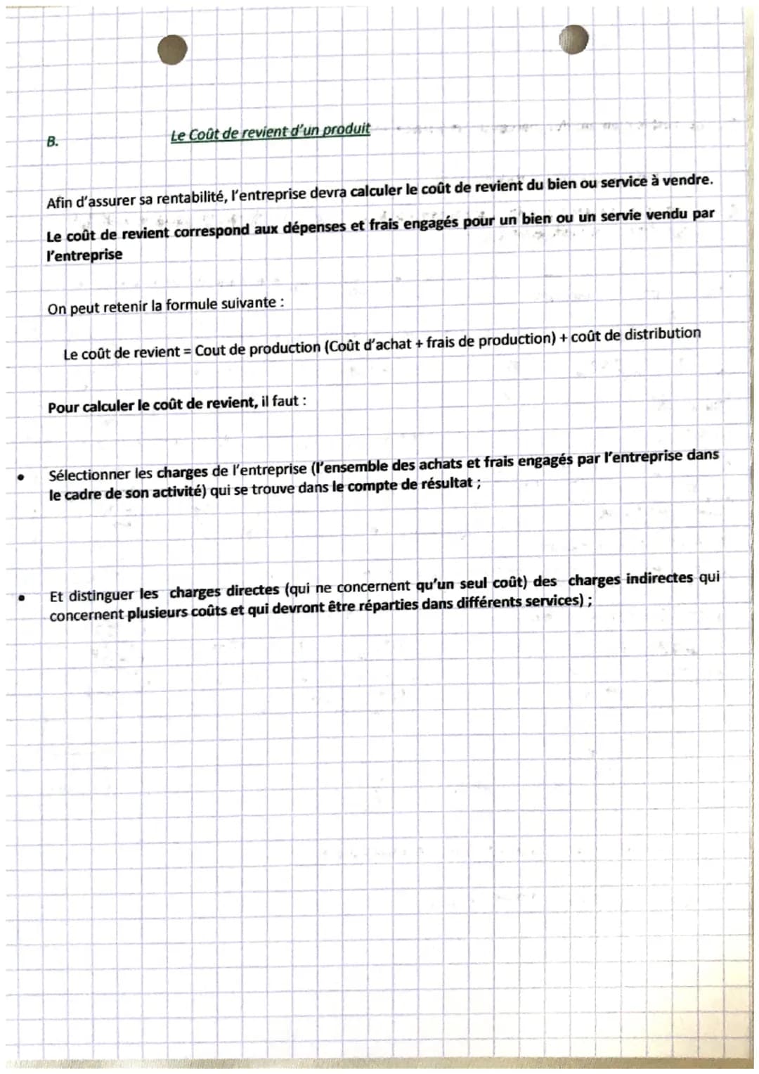 gestion
Chapitre 16
1.
Le prix, le coût, les charges et la marge d'un produit
A.
Le prix de vente
Le prix de vente est le prix proposé pa