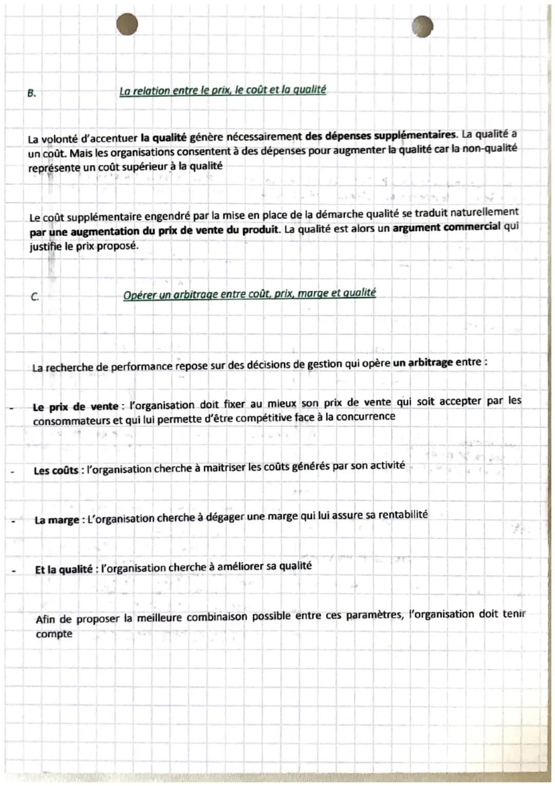gestion
Chapitre 16
1.
Le prix, le coût, les charges et la marge d'un produit
A.
Le prix de vente
Le prix de vente est le prix proposé pa
