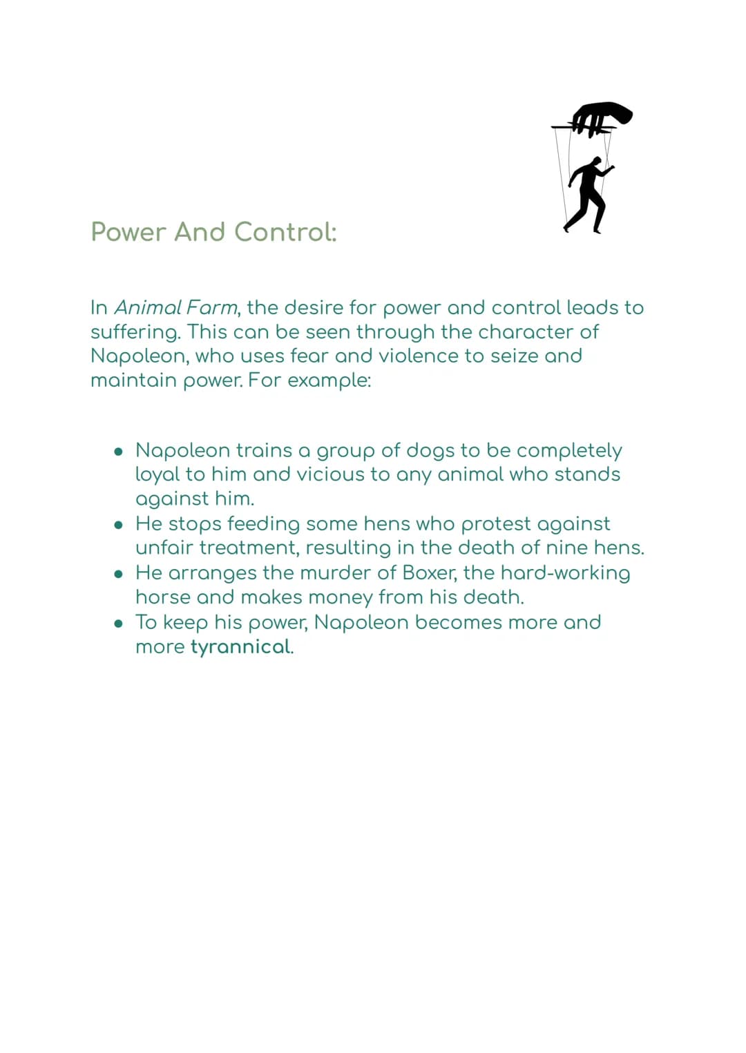 # Animal Farm:
Written By: Study.Life
Key Points:
* Animal Farm is a fable which means it teaches the
reader a moral lesson.
* It is t