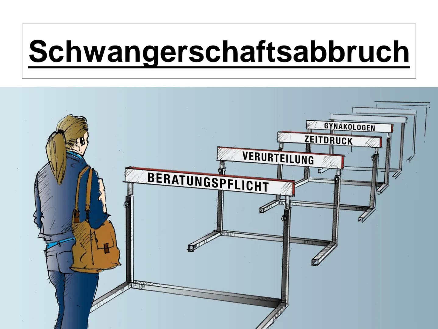 # Schwangerschaftsabbruch
GYNÄKOLOGEN
ZEITDRUCK
VERURTEILUNG
BERATUNGSPFLICHT # Schwangerschaftsabbruch
Gliederung:
* Allgemein
*