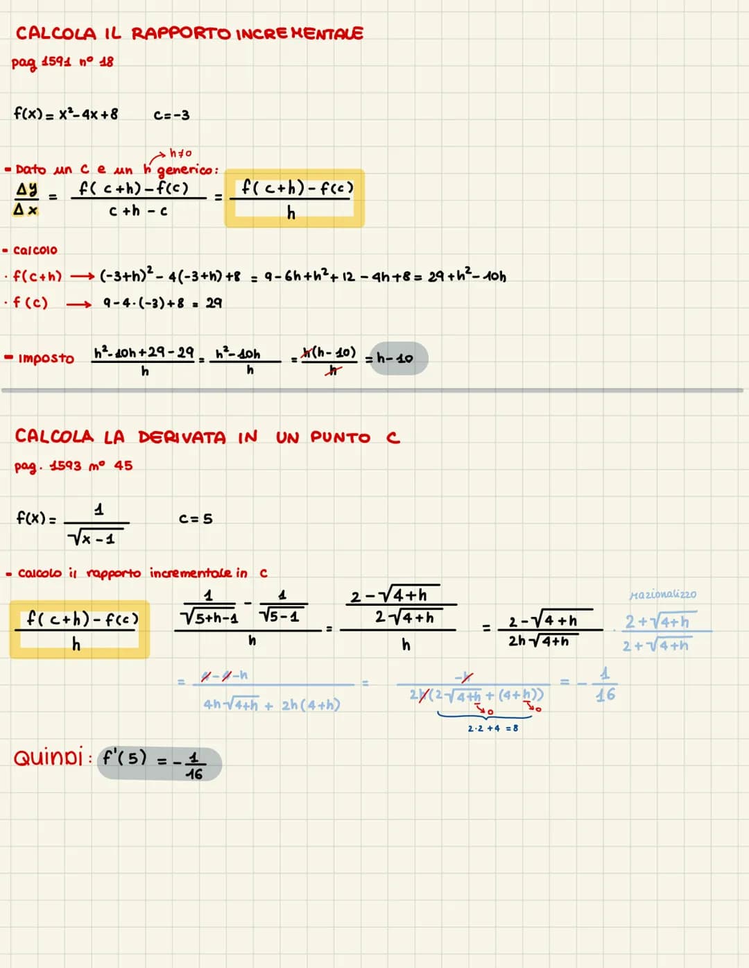 # DERIVATE
Date:
- O una FUNZIONE qualunque
- O TANGENTE in un punto
DERIVATA
IN XPQ
P
RAPPORTO INCREMENTALE
Relativo al punto xo e all