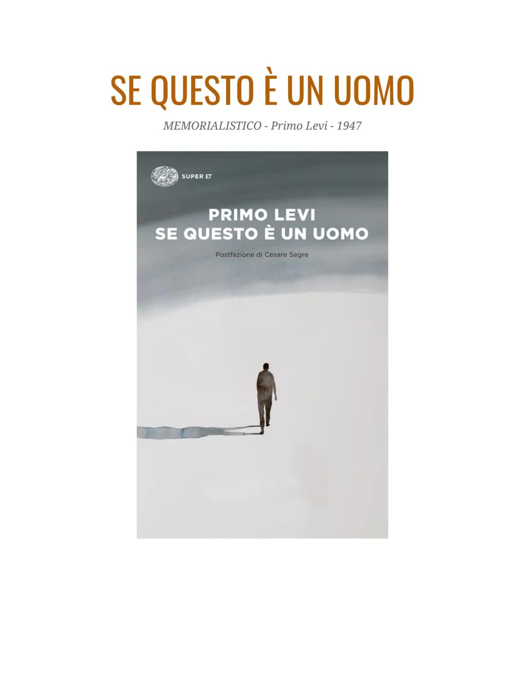 <h2>Primo Levi vita e opere</h2>
<p>Primo Levi è stato uno scrittore, partigiano e chimico italiano. Nato a Torino il 31 luglio 1919 da gen