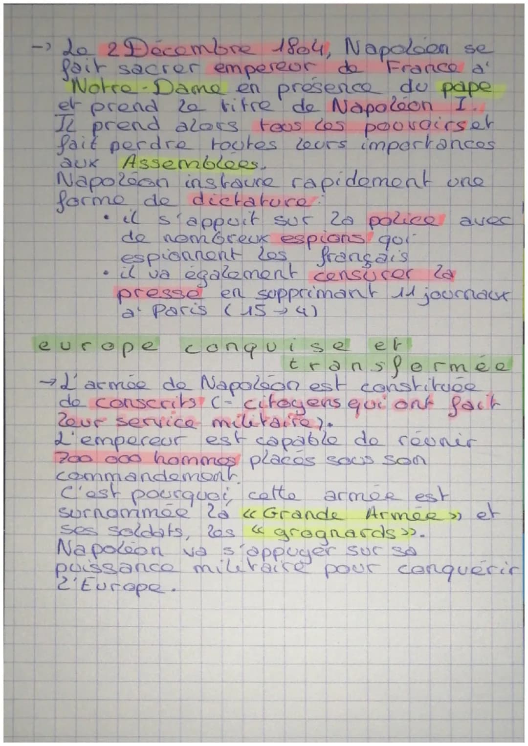 # HISTOIRE
Ordre Napoléonien (1799-1815)
Nouvel ordre politique
→Les réalisations de NB sont nombreuse
* Création des lycées pour former