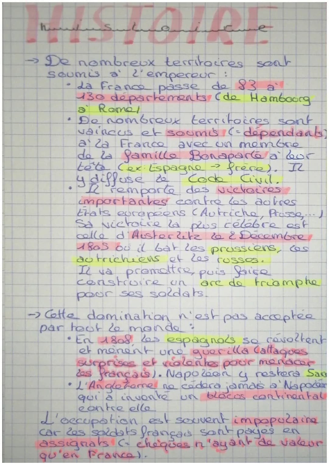 # HISTOIRE
Ordre Napoléonien (1799-1815)
Nouvel ordre politique
→Les réalisations de NB sont nombreuse
* Création des lycées pour former