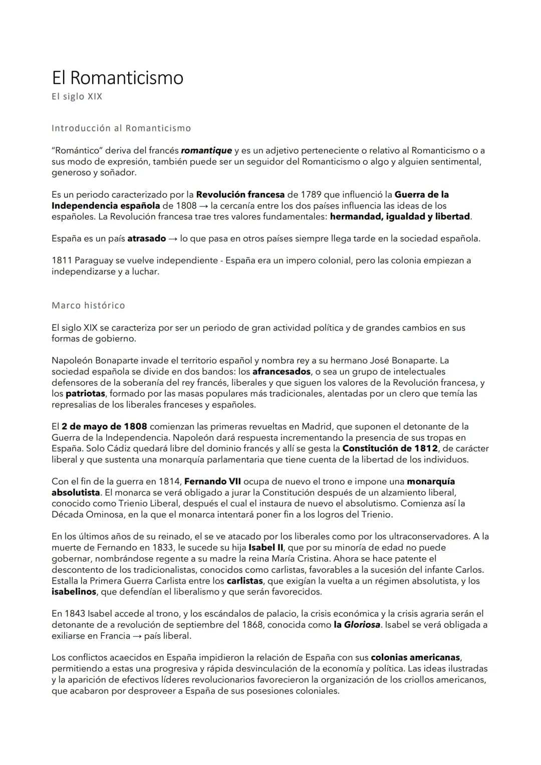# El Romanticismo
El siglo XIX
Introducción al Romanticismo
"Romántico" deriva del francés romantique y es un adjetivo perteneciente o rel