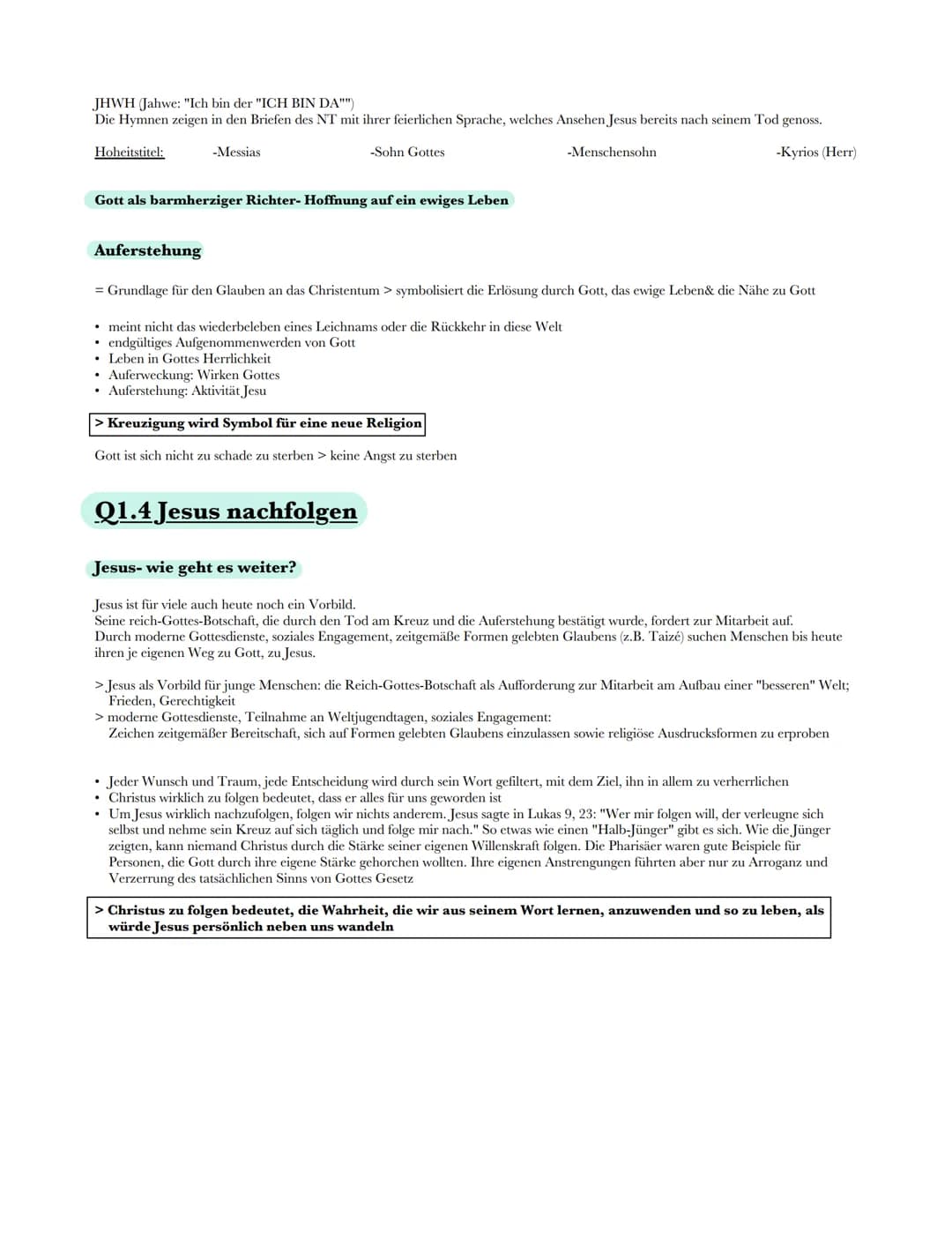 # Q1.1 Die Reich-Gottes-Botschaft
Jesus verkündet das Reich Gottes in Wort und Tat
Jesus Christus ist nach christlicher Lehre gemäß dem ne