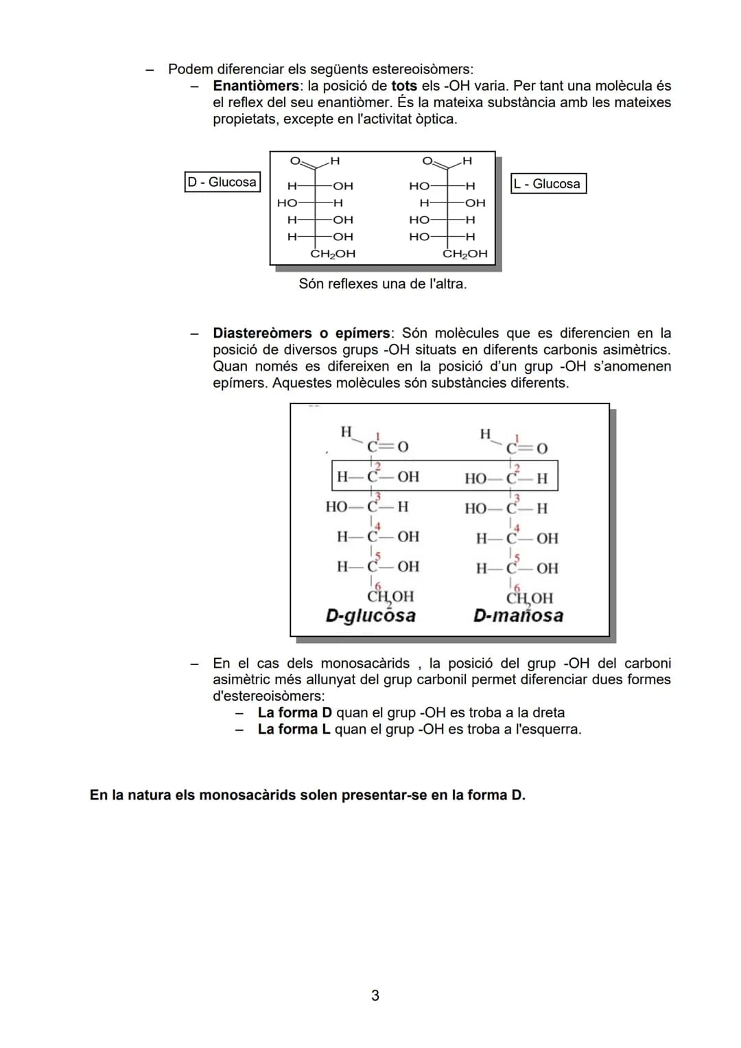 # BLOC A: LES BIOMOLECULES
# UNITAT 3.- ELS GLÚCIDS
Sabers bàsics
- Característiques químiques, isomeries, enllaços
- Funcions dels monosa