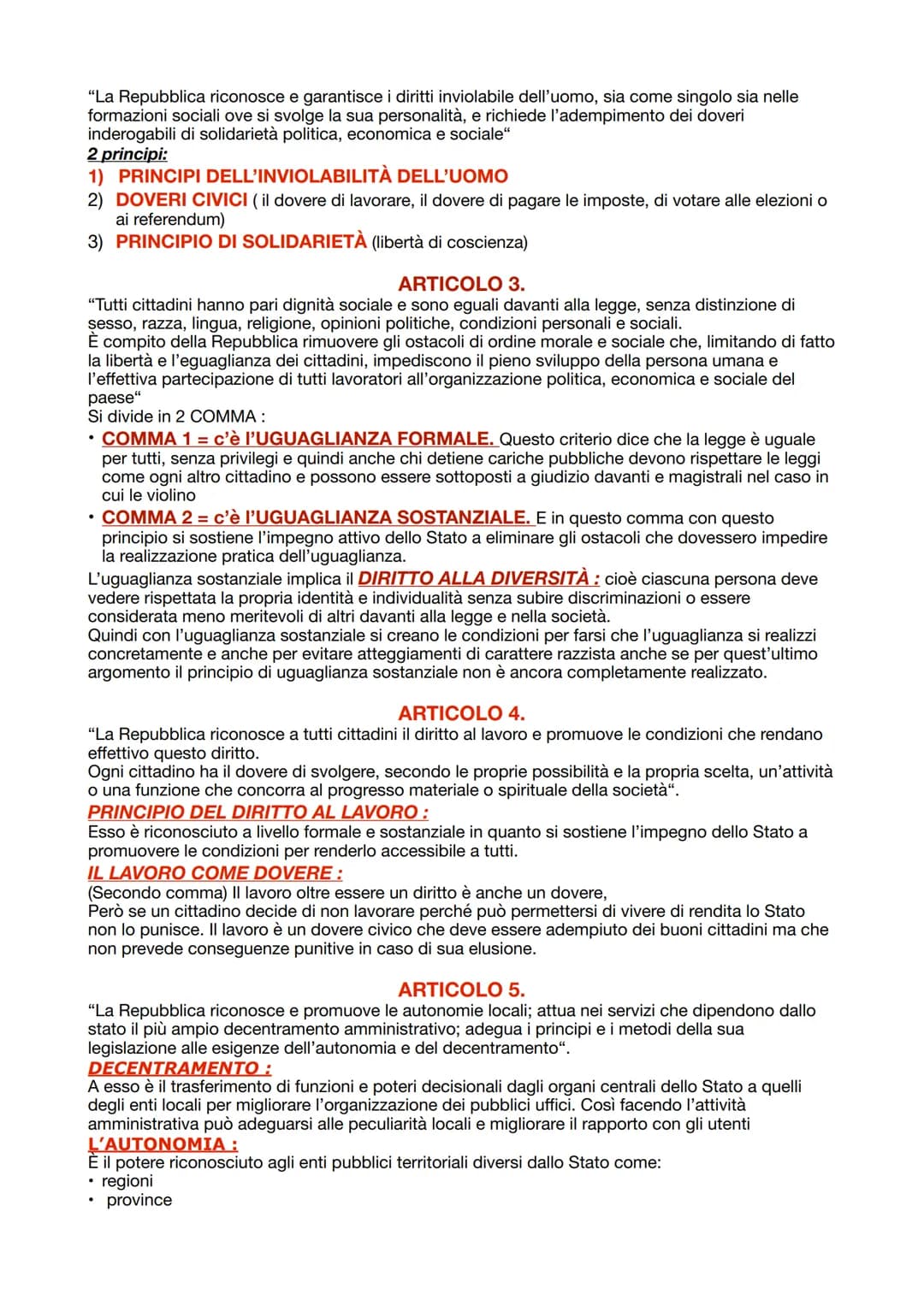# DIRITTO
# LA COSTITUZIONE ITALIANA
La costituzione italiana è la legge fondamentale dello Stato. Essa fu pronta nell'arco di un anno e
me