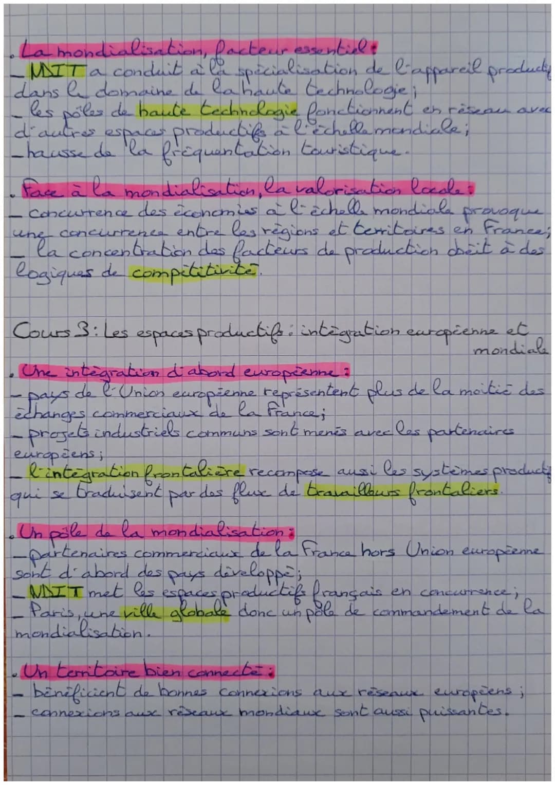 # 4
Espaces et acteurs de la production en
France.
Cours 1: Les espaces productifs français.
* Des espaces productifs dynamiques:
*