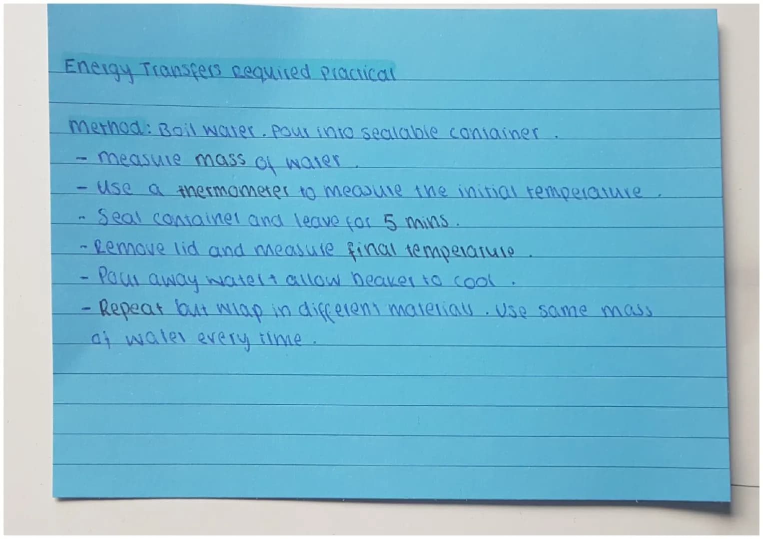 Specific Heal capacity calculations
-Calculate power using cullens + potential difference of the
power supply. $P=VI$
-use power to calcular