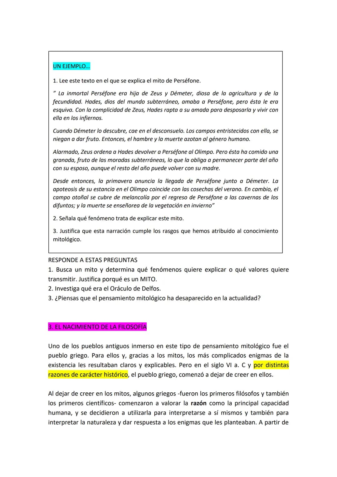 # TEMA 1: NACIMIENTO, HISTORIA, SENTIDO Y NECESIDAD DE LA FILOSOFÍA
1. INTRODUCCIÓN
El ser humano desde que existe, vive en un mundo ya da