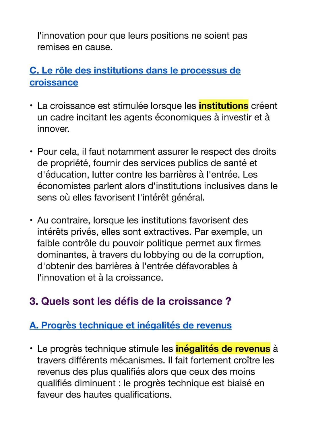 # QUELS SONT LES SOURCES ET LES DÉFIS DE LA
CROISSANCE ÉCONOMIQUE ?
1. Qu'est-ce que la croissance économique
et quelles sont ses sources?