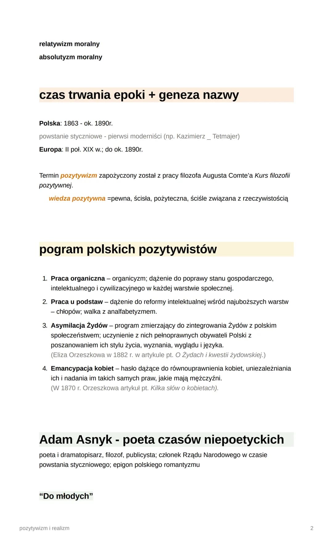 # pozytywizm i realizm
pojęcia
scjentyzm - przekonanie, że do wiedzy o świecie prowadzi tylko wiedza i nauka (Henry
Thomas Buckle).
utyli