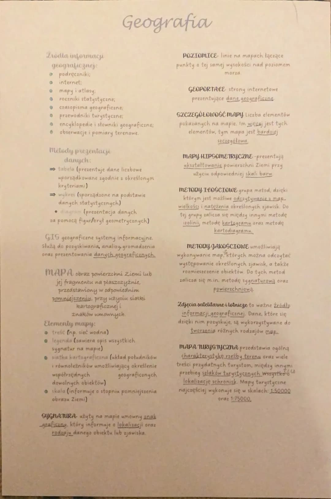 <p>Podręczniki geograficzne, internet, mapy i atlasy, roczniki statystyczne, czasopisma geograficzne, przewodniki turystyczne, encyklopedie
