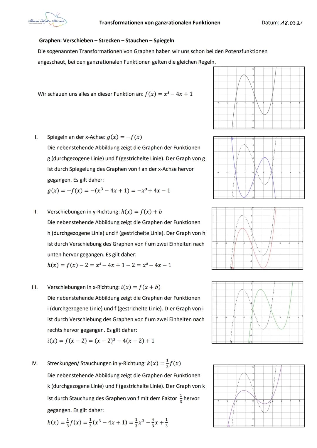# Analysis
Graphen zuordnen.-"vor dem x Parabel nach unten geöffnet.
-x
Begründung mit:
Symmetrie, Globalverhalten, Nullstellen
Symmetri