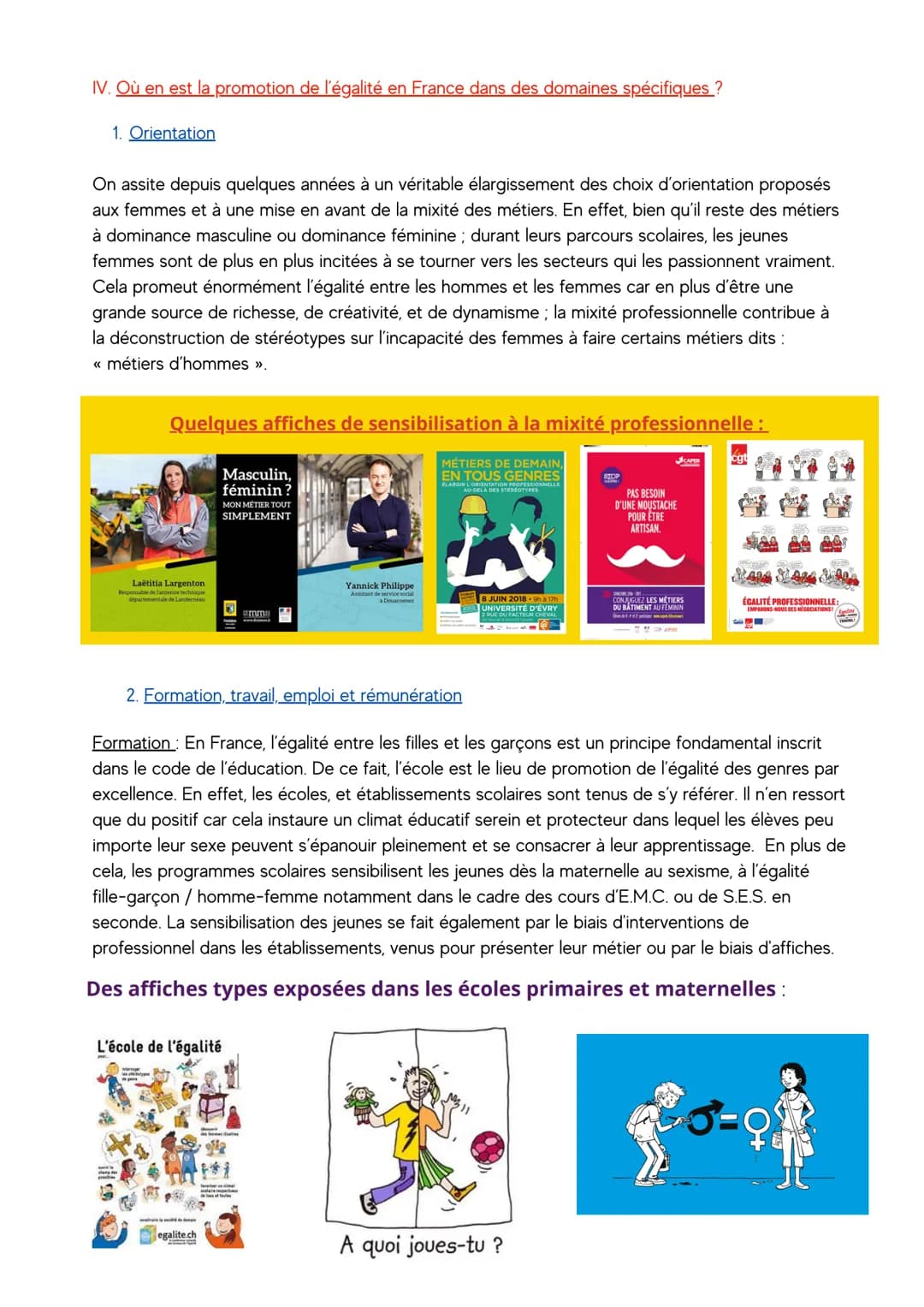 # L'EGALITÉ EST
NOTRE
RESPONSABILITÉ À
TOUS!
L'égalité est le
combat de toute
une vie
66
LA PROMOTION DE L'EGALITE ENTRE LES
FEMMES ET LE