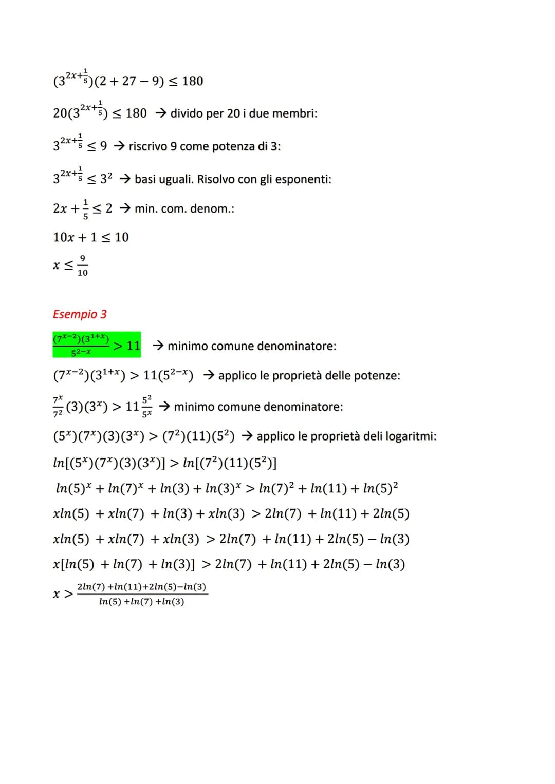 # EQUAZIONI E DISEQUAZIONI
# ESPONENZIALI
EQUAZIONI
$a^x = b$
Regola generale: $a^x = b \rightarrow log_a(b) = x$
| Condizioni | Soluzio