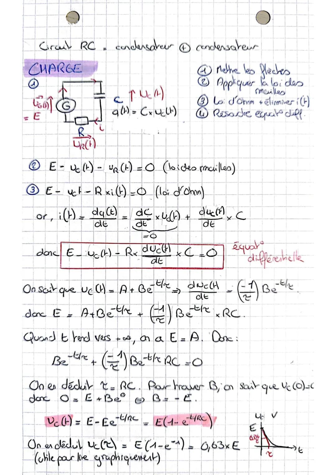 # Circuits RC
Rappelis pure
• Urension: différence de porenkel ("force" / "presion"
• I intensité: Clebit des charges ("quenire/s"-)
• Le