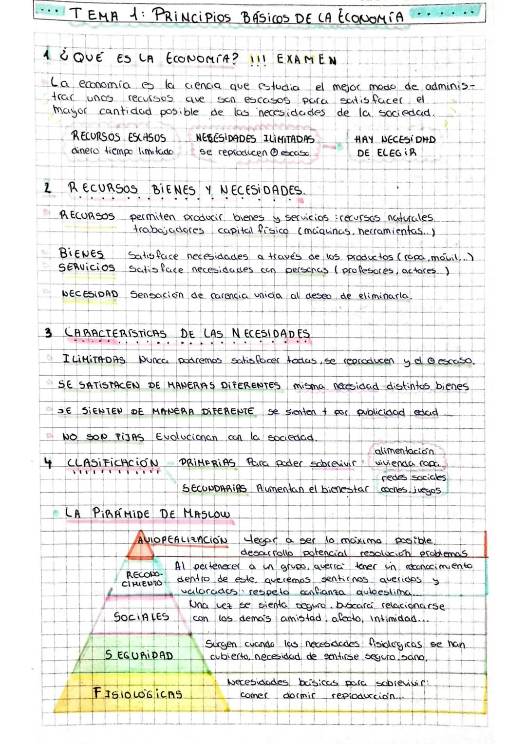 # TEMA 1: PRINCIPIOS BÁSICOS DE LA ECONOMÍA
1 ¿QUÉ ES LA ECONOMÍA? !!! EXAMEN
La economía es la ciencia que estudia el mejor modo de admin