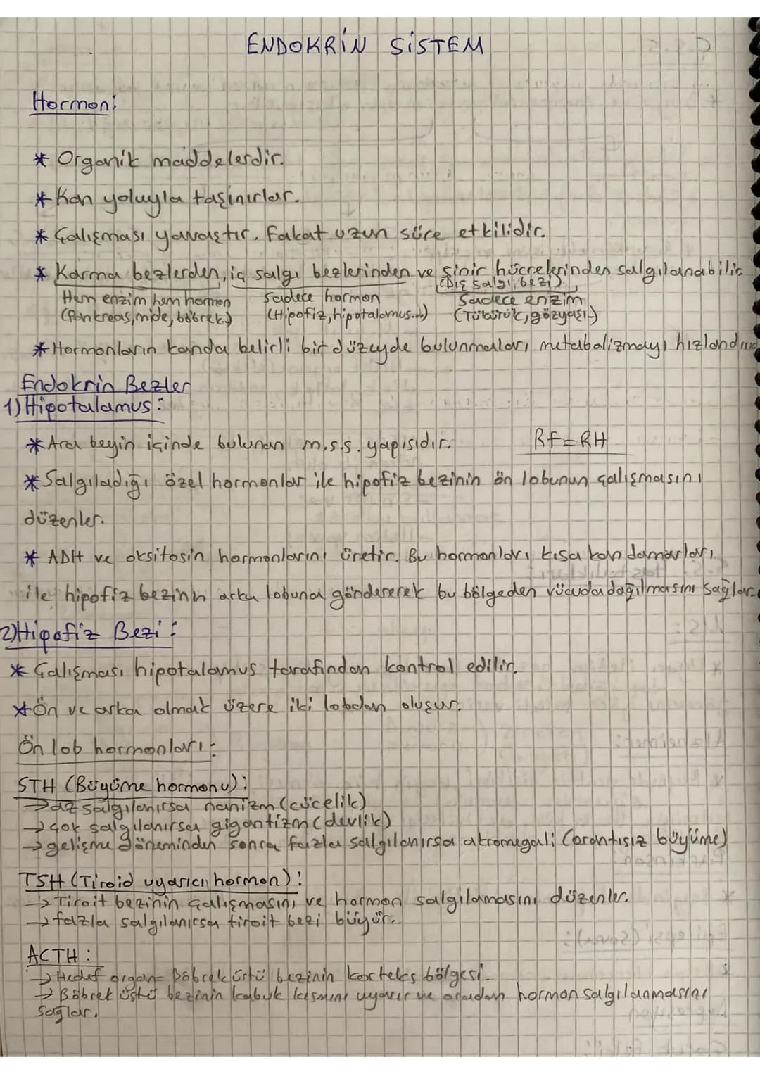 ENDOKRIN SISTEM
Hormon:
* Organik maddelerdir.
*Kan yoluyla taşınırlar.
* Çalışması yavaştır, fakat uzun süre etkilidir.
*Karma bezlerden,