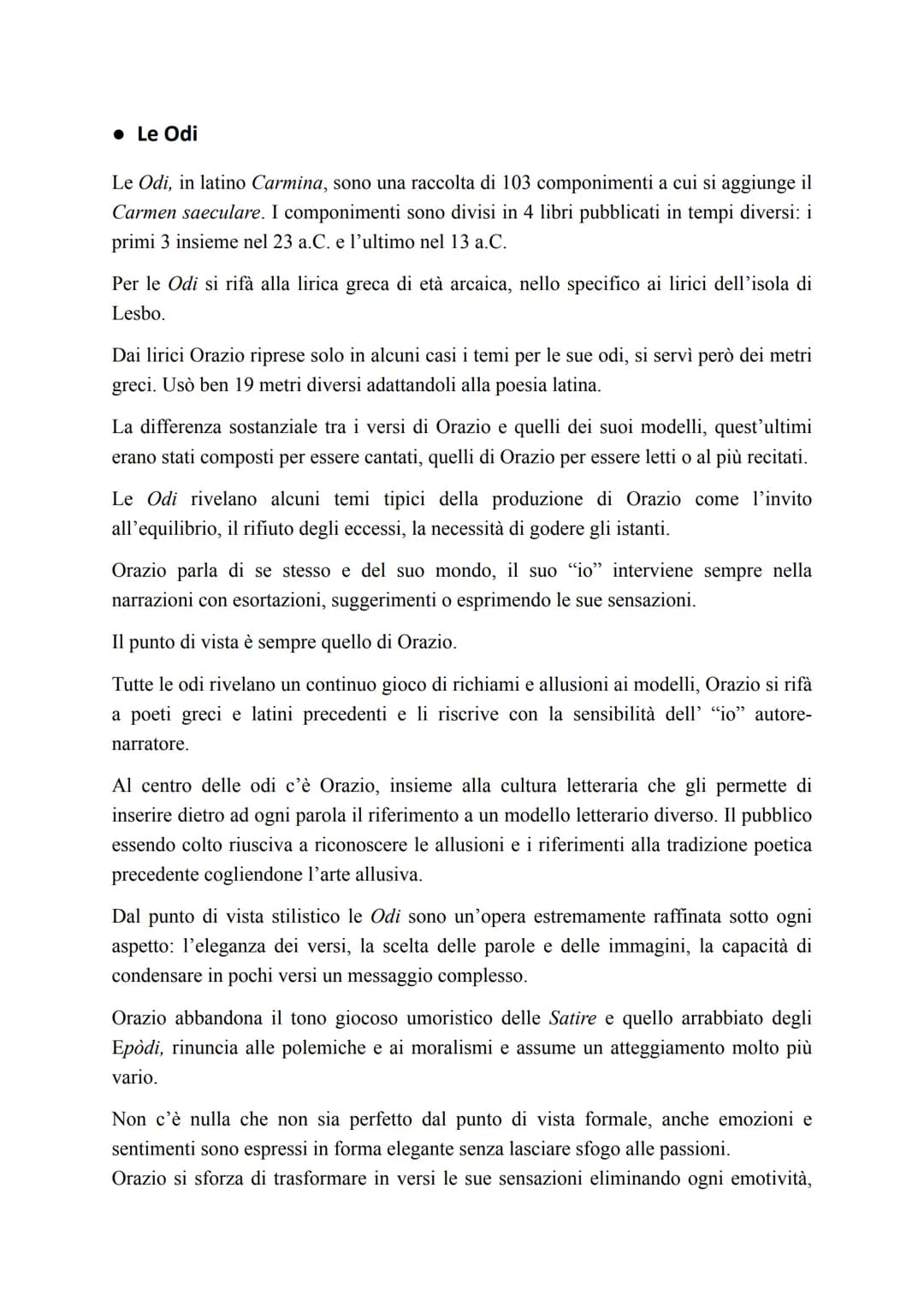 # Quinto Orazio Flacco
• Vita
Nasce 1'8 dicembre del 65 a.C. a Venosa (paese al confine tra Lucania e Apulia).
Era figlio di un liberto d