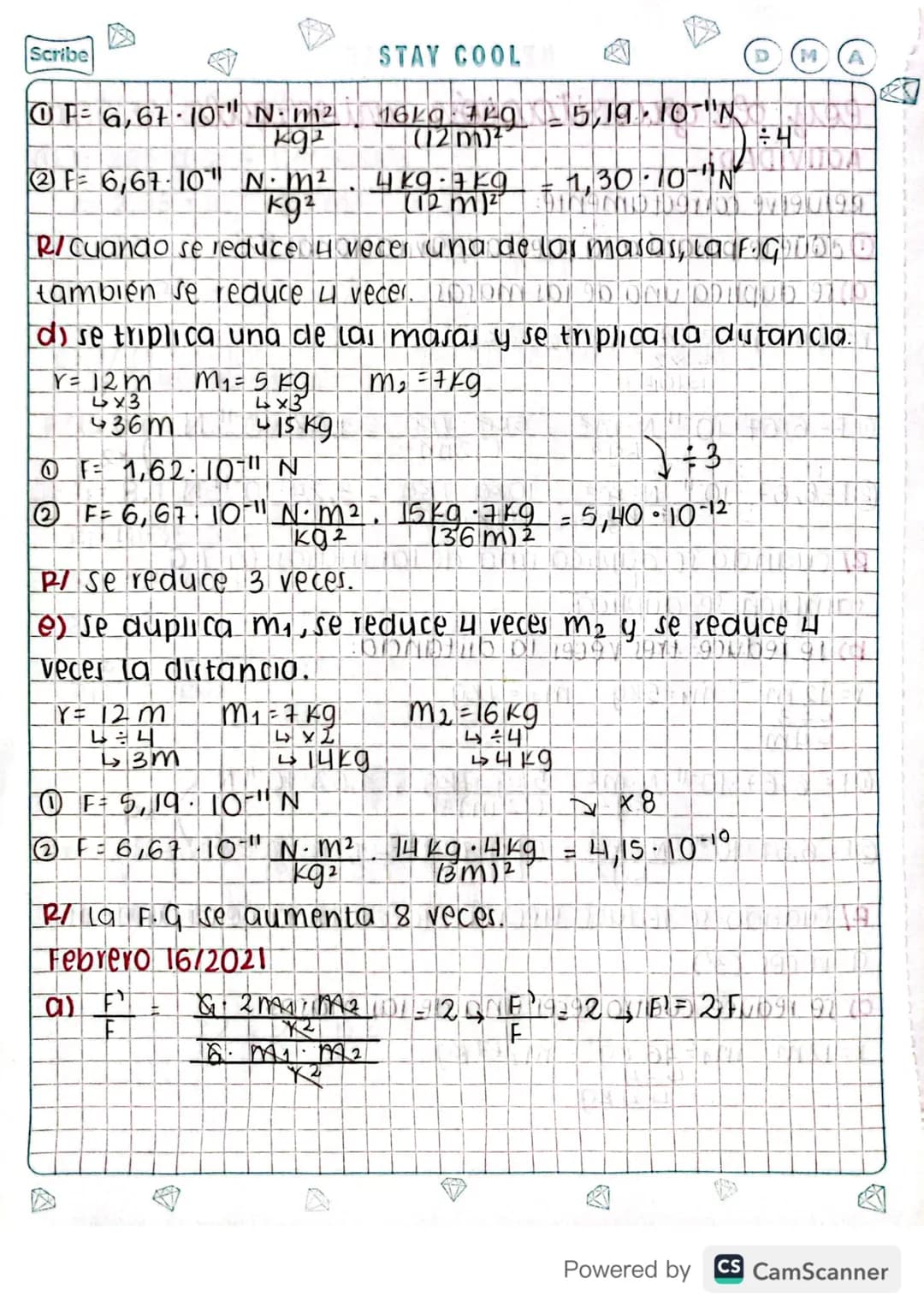 DMA
KEEP IT SIMPLE
# ley de gravitación universal
ACTIVIDAD:
Resuelve correctamente:
Ocoue le pasará a la fuerza gravitacional sí?
a)se dupl