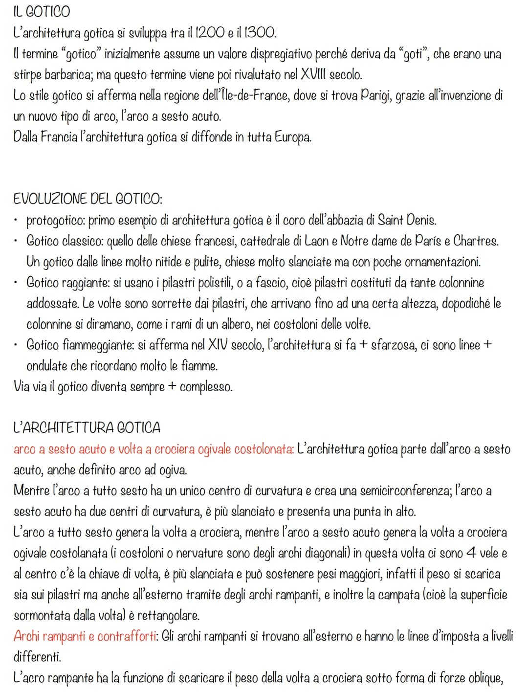 # IL GOTICO
L'architettura gotica si sviluppa tra il 1200 e il 1300.
Il termine "gotico" inizialmente assume un valore dispregiativo perch