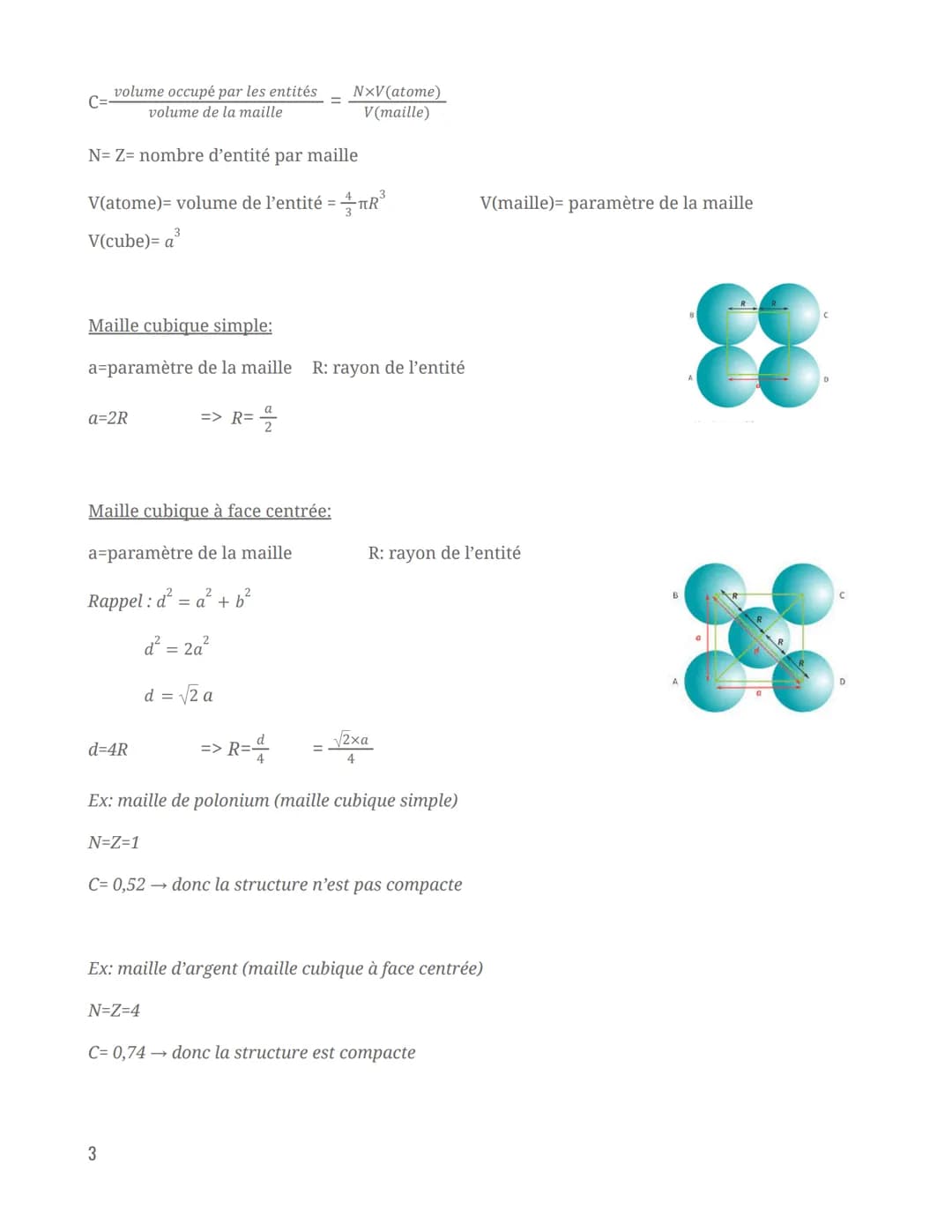 # Physique
Des édifices ordonnés: les cristaux
## Réseaux cristallins
Maille cristalline: structure microscopique d'un cristal décrite co