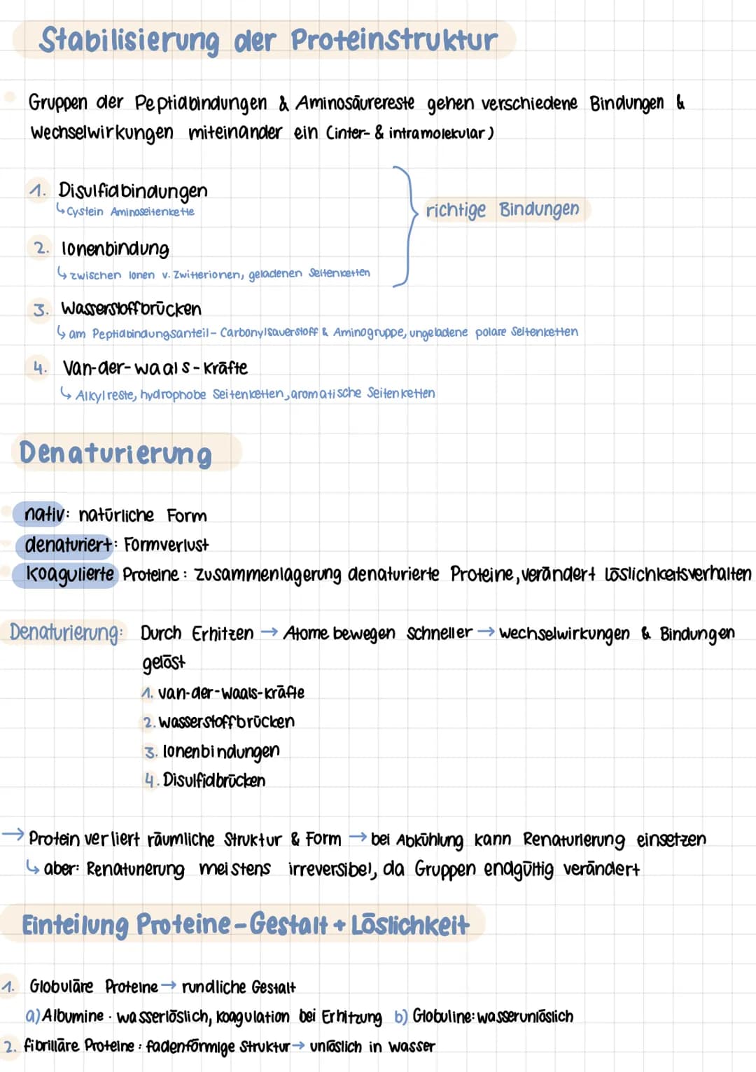 Q2 1.
# PROTEINE
Chemie Lernzettel
## Aminosäuren
- Proteine aus 20 Aminosäuren aufgebaut
- Aminogruppe sitzt an C-Atom, wo auch Carboxyg