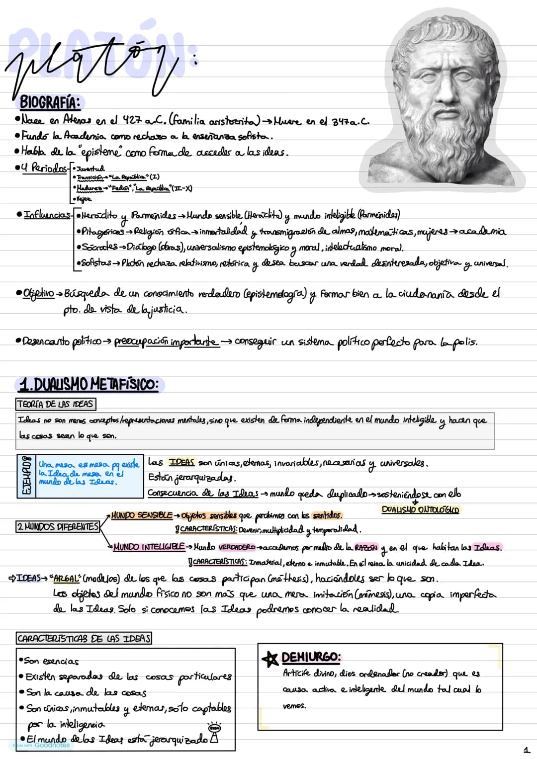 wator
BIOGRAFÍA:
•Nace en Atenas en el 427 a.C. (familia aristocrita) Muere en el 347a.C.
•Fundo la Academia como rechazo a la enseñanza so